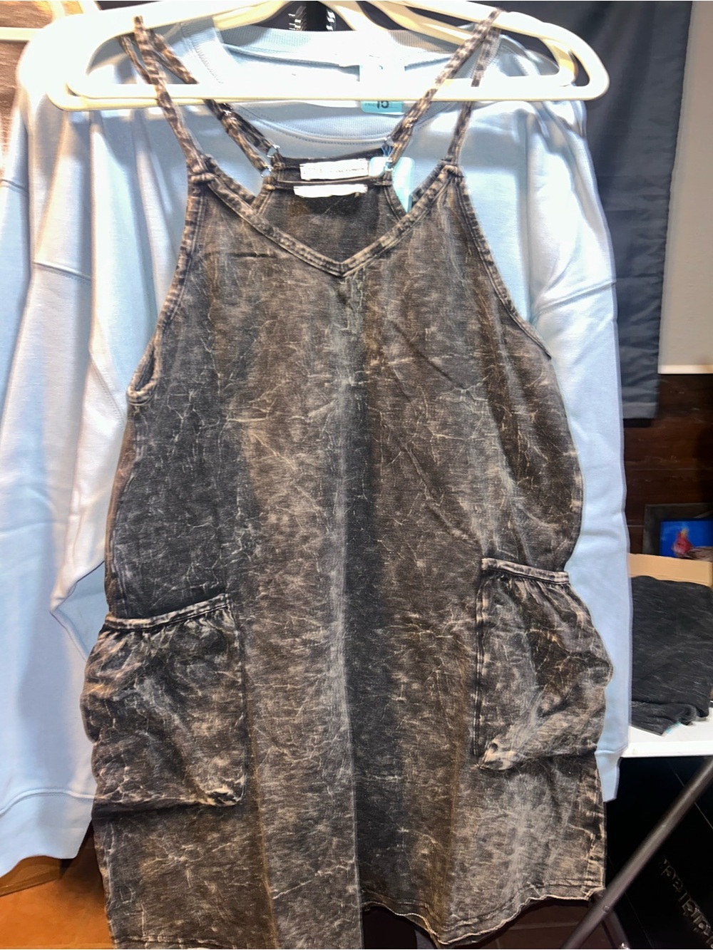Zenana Outfitters Washed Black/Gray Casual Romper
